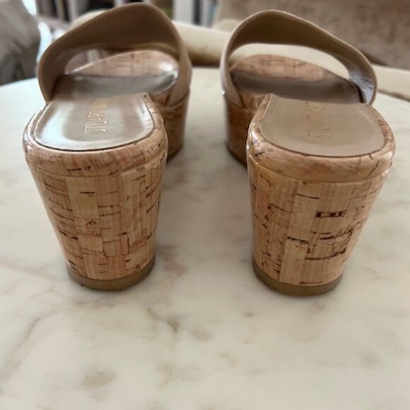 Stuart Weitzman Platform Wedge Espadrilles, Nude, Size 6.5 (7) - Picture 6 of 6